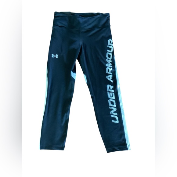 Under Armour Pants - Under Armour‎ Black White Cropped Compression Leggings Small 1370686